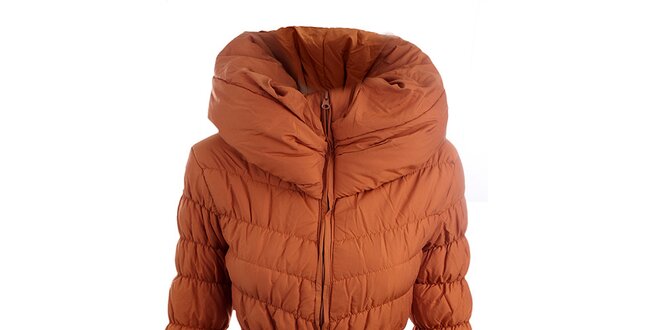 Dámsky tehlovo oranžový prešívaný kabát Fridays Made in Italy