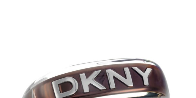 Dámsky hnedý náramok s logom DKNY