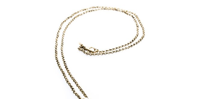 Dámsky zlatý oceľový náhrdelník s príveskom DKNY