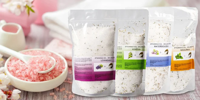 Dvojbalenia epsomskej soli do kúpeľa aj na peeling či masky