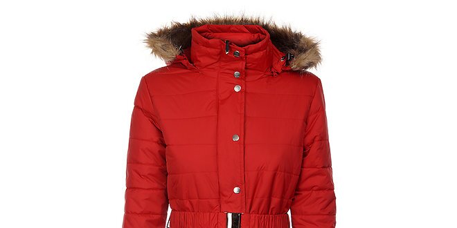 Dámsky červený zimný prešívaný kabát Trimm Loana