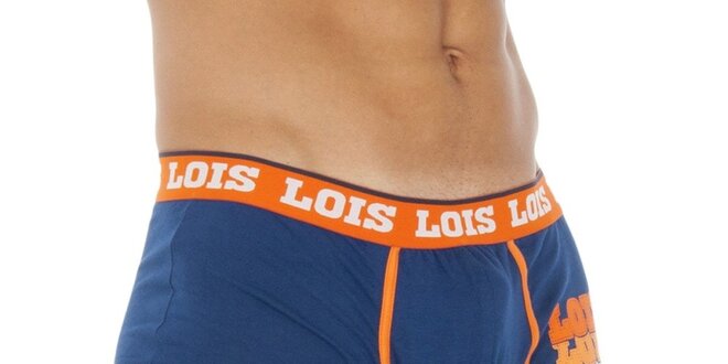 Pánske modro-oranžové boxerky Lois