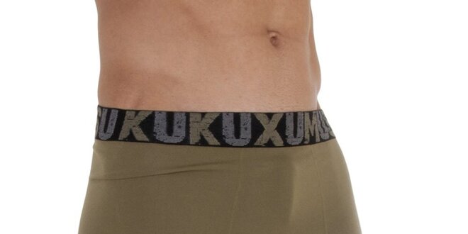 Pánske khaki boxerky s obrázkom Kukuxumusu