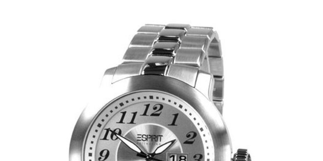 Pánske oceľové analógové hodinky s dátumovkou Esprit