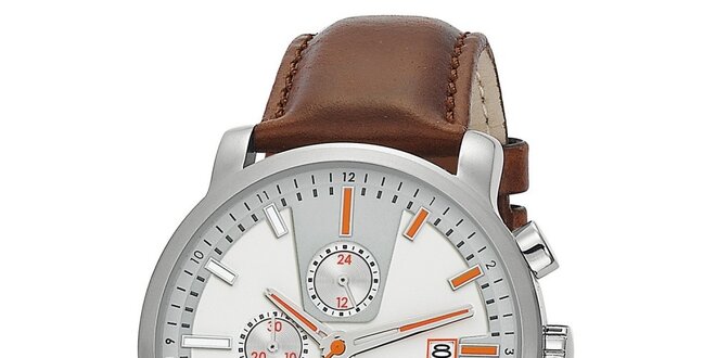 Pánske analogové hodinky s hnedým náramkom Esprit