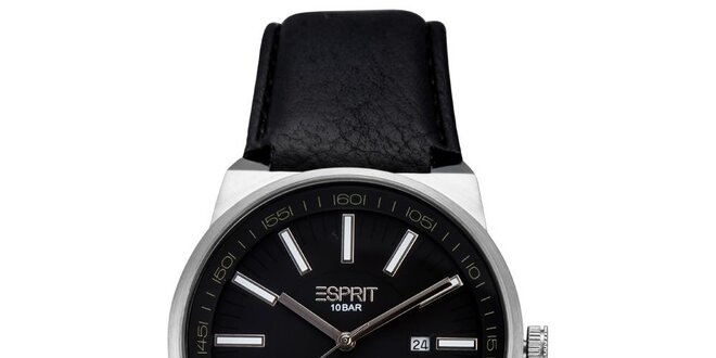 Pánske oceľové hodinky s čiernym ciferníkom Esprit