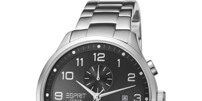 Pánske strieborné hodinky Esprit s chronografom