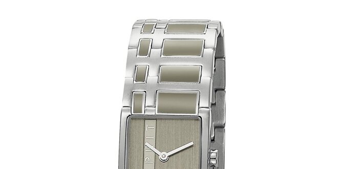 Dámske strieborné hodinky Esprit s šedým vykladaním