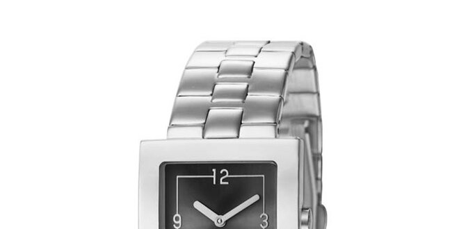 Dámske hodinky Esprit s hranatým antracitovým ciferníkom v striebornej farbe