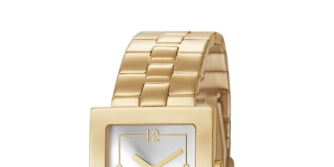 Dámske hodinky Esprit s hranatým ciferníkom v zlatej farbe