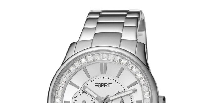 Dámske hodinky Esprit v striebornej farbe s bielym ciferníkom