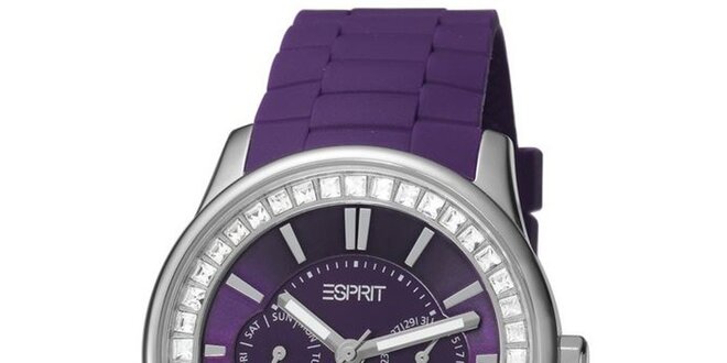 Dámske fialové hodinky Esprit s kryštáľmi