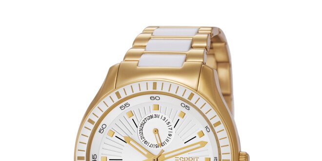 Dámske zlaté hodinky s minutovým ciferníkom Esprit