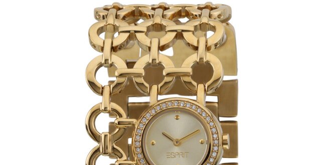 Dámske zlaté hodinky Esprit s krúžkovým náramkom