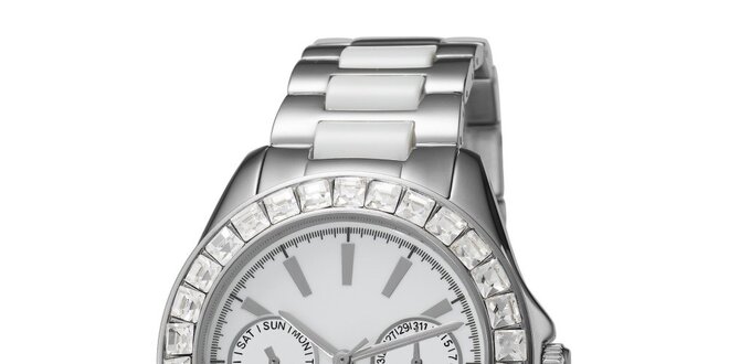 Dámske strieborno-biele náramkové hodinky Esprit
