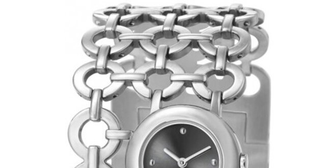Dámske strieborné hodinky Esprit s krúžkovým náramkom