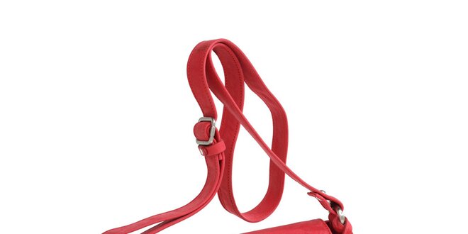 Dámska červená oválná kabelka cez rameno