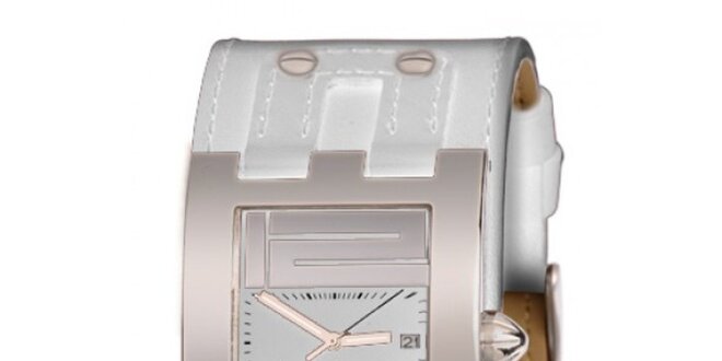 Dámske biele náramkové hodinky s cvočkami Bruno Banani