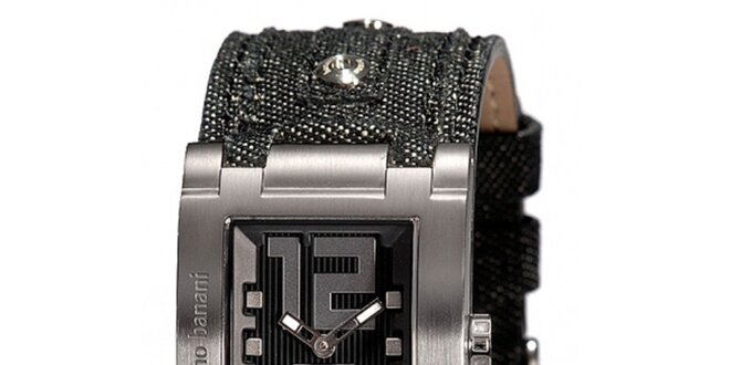 Dámske strieborné hodinky s džínsovým remienkom Bruno Banani