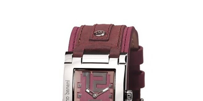 Dámske strieborné hodinky s ružovým ciferníkom Bruno Banani