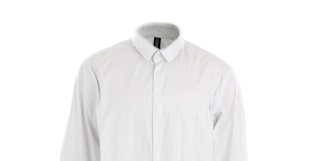 Pánska biela obleková košeľa s bodkami Pietro Filipi
