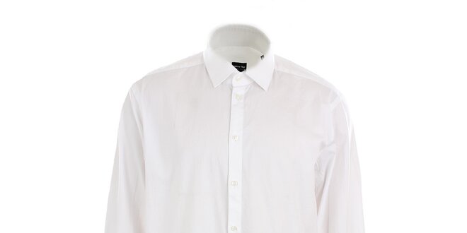 Pánska biela obleková košeľa s prúžkom Pietro Filipi