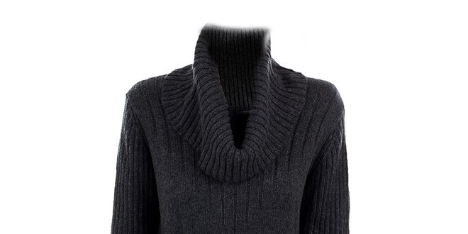 Dámsky tmavo šedý dlhší sveter s rolákom Pietro Filipi