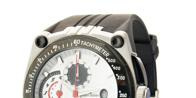 Pánske športové hodinky Danish Design s čiernym silikonovým pásikom