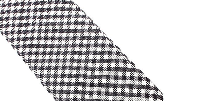 Pánska čierno-biela kockovaná kravata Pietro Filipi
