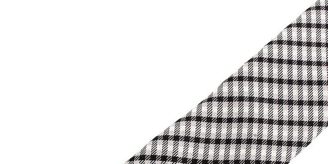 Pánska šedo-čierna kockovaná hodvábna kravata Pietro Filipi