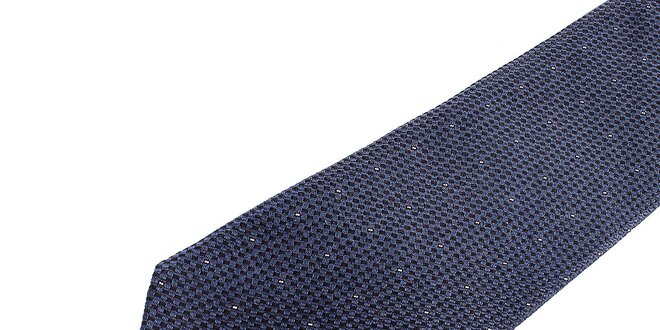 Pánska modrá hodvábna kravata s bodkou Pietro Filipi