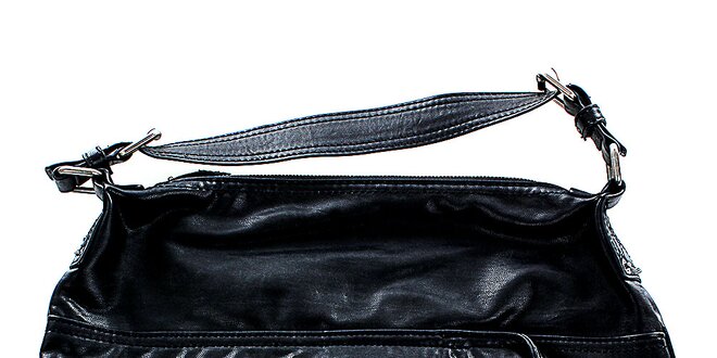 Dámska čierna kabelka Levis s vtlačenými krúžkami