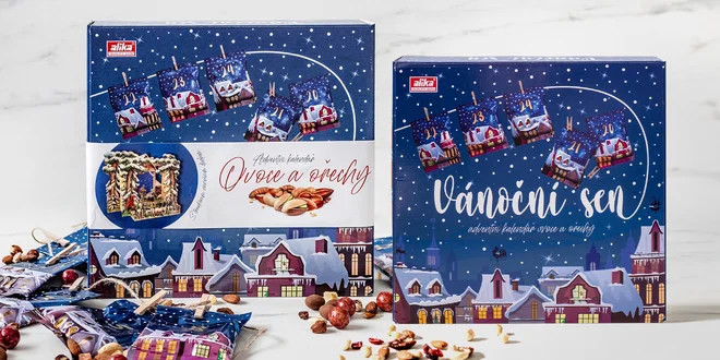 Adventný kalendár s orieškami, ovocím aj Betlehemom