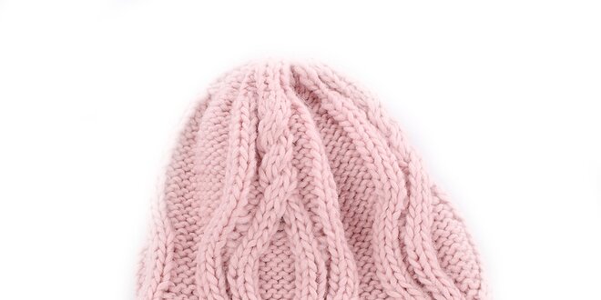 Dámska ružová pletená čiapka Fundango