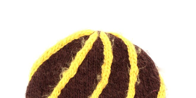 Dámska žlto-hnedá pletená čiapka Fundango