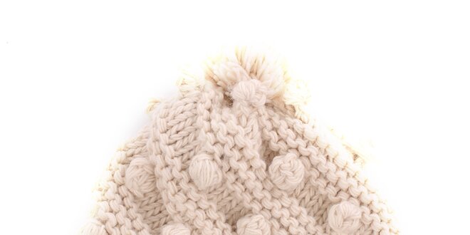 Dámska béžová pletená čiapka Fundango