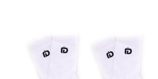 Pánske biele ponožky s čiernymi detailmi Fundango - 2 páry
