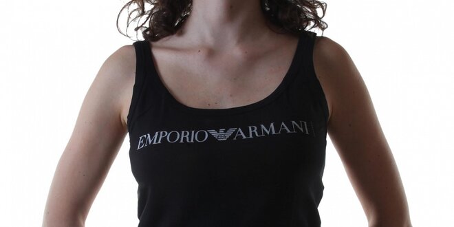 Dámsky čierny bavlnený top Emporio Armani