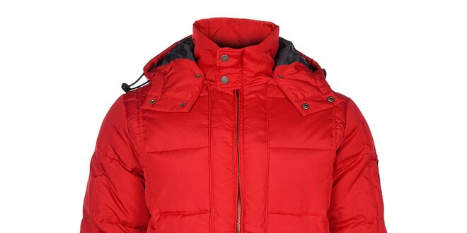 Pánska červená zimná bunda Timeout s kapucou