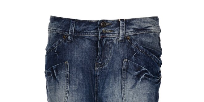 Dámska tmavo modrá džínová sukňa Timeout s dvojitými vreckami