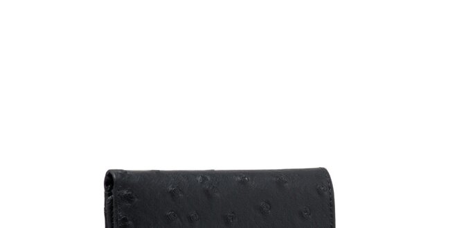 Dámska čierna peňaženka Lancaster s imitáciou pštrosej kože