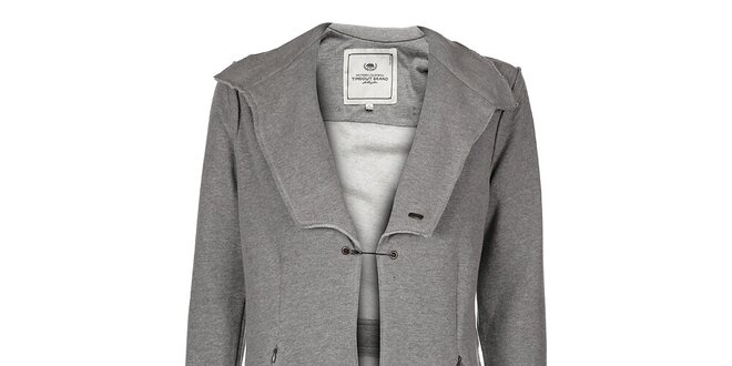 Dámsky šedý melírovaný bavlnený kabát Timeout