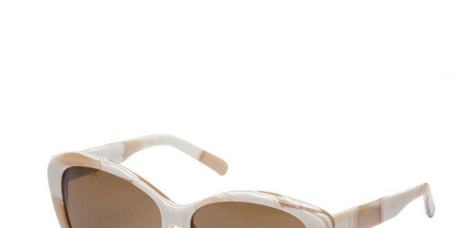 Dámske oválné slonovinovo-béžové slnečné okuliare Lancaster