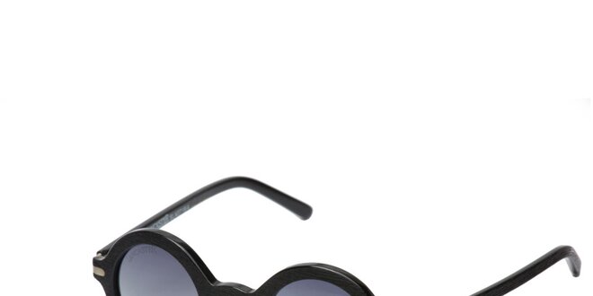 Unisexové guľaté čierne slnečné okuliare Lancaster