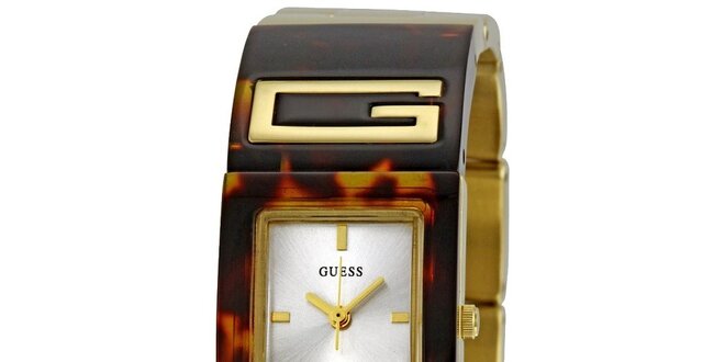 Dámske jantarovo hnedé analogové hodinky Guess