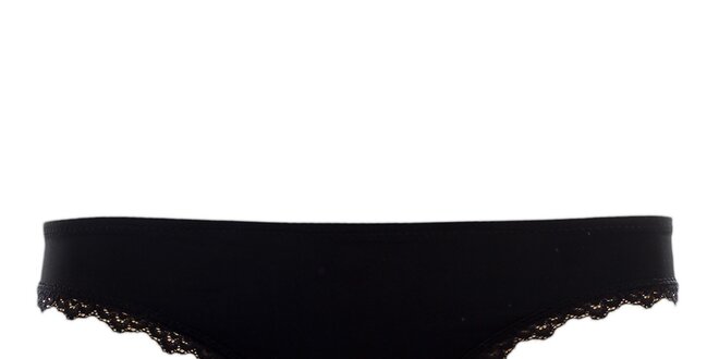 Dámske čierne bokové nohavičky s čipkou Laura Biagiotti