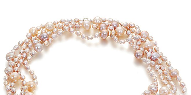 Dámsky náhrdelník z ružových perál Orchira