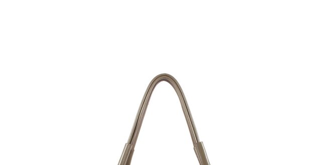 Dámska šedo-béžová kožená kabelka s odopínacím popruhom Joysens