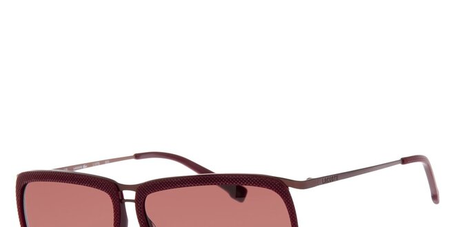 Dámske vínové slnečné okuliare Lacoste s kovovými detailami