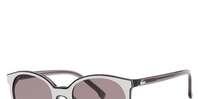 Dámske černo-biele slnečné okuliare Lacoste
